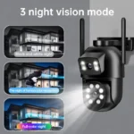 Full - Color Night Vision 4G WIFI 3 Lens Solar Camera 8W 8000mAh AI Human Detection Two - Way Audio 3 Lens Solar Security Camera - Image 3